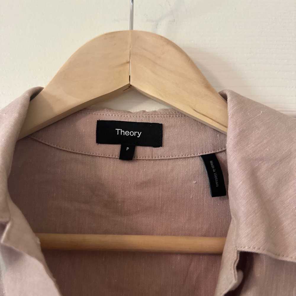 Theory Belted Shirt Jacket in Linen Blend Melange… - image 6