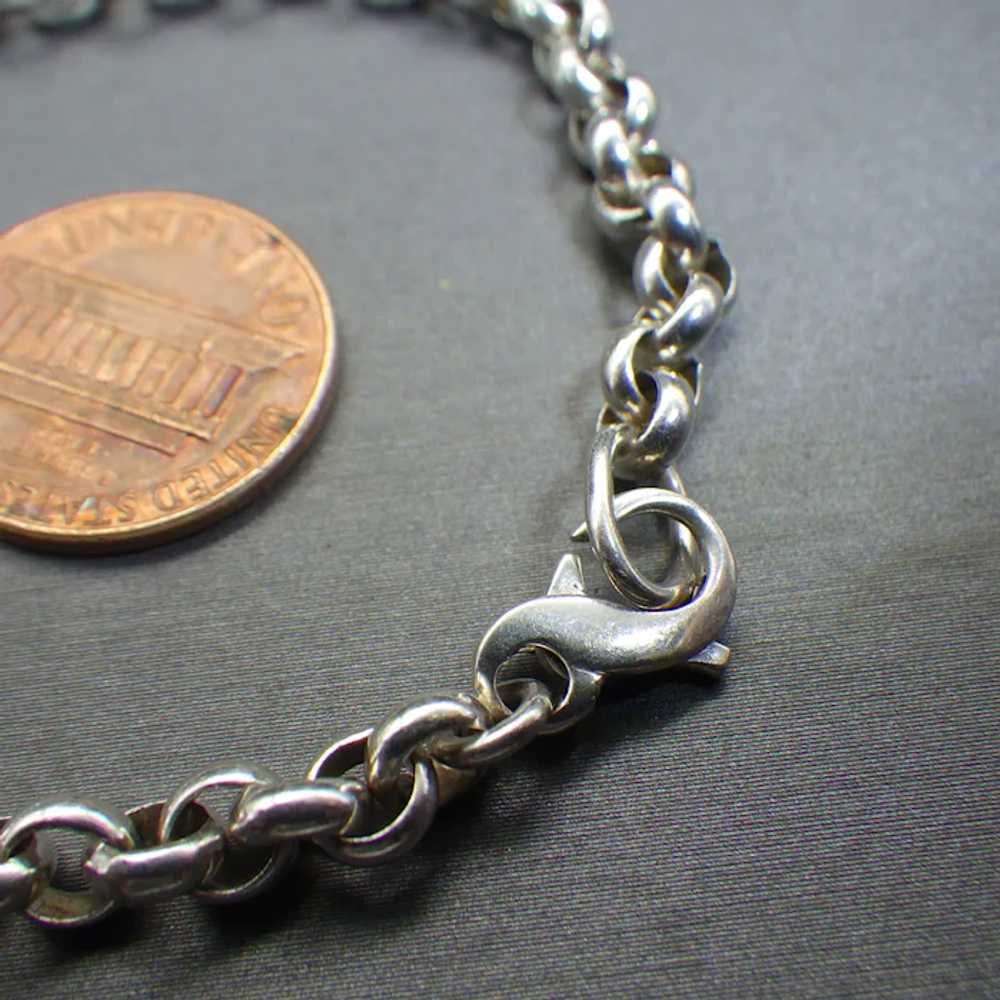 Vintage Sterling Silver Rolo Link Bracelet, Lobst… - image 3