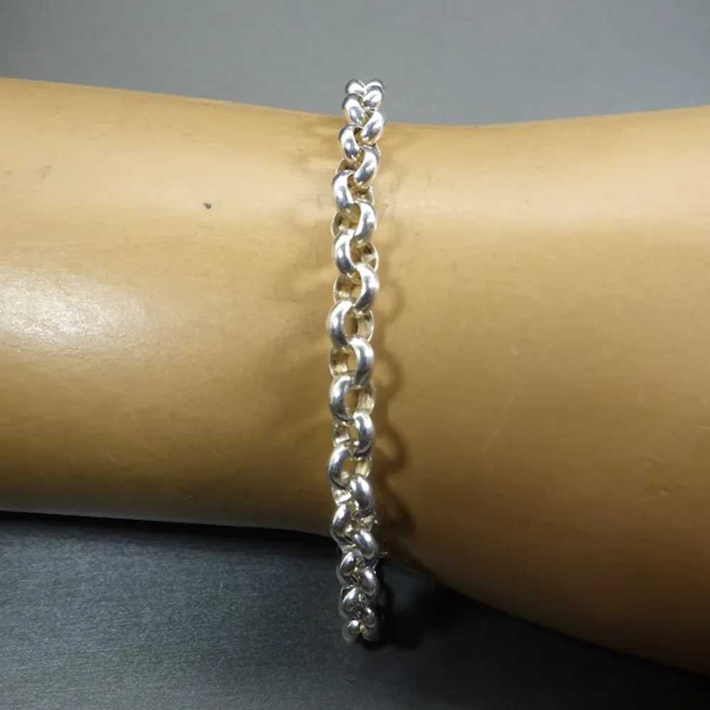 Vintage Sterling Silver Rolo Link Bracelet, Lobst… - image 5