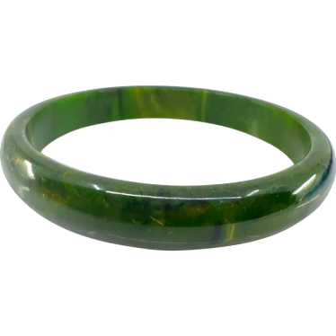 Marbled Green Bakelite Bangle Bracelet