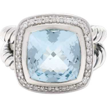 David Yurman 6.17ctw Blue Topaz and Diamond Ring,… - image 1