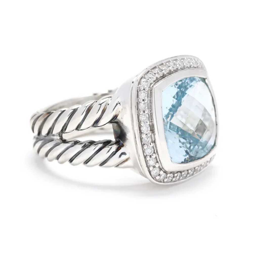 David Yurman 6.17ctw Blue Topaz and Diamond Ring,… - image 2