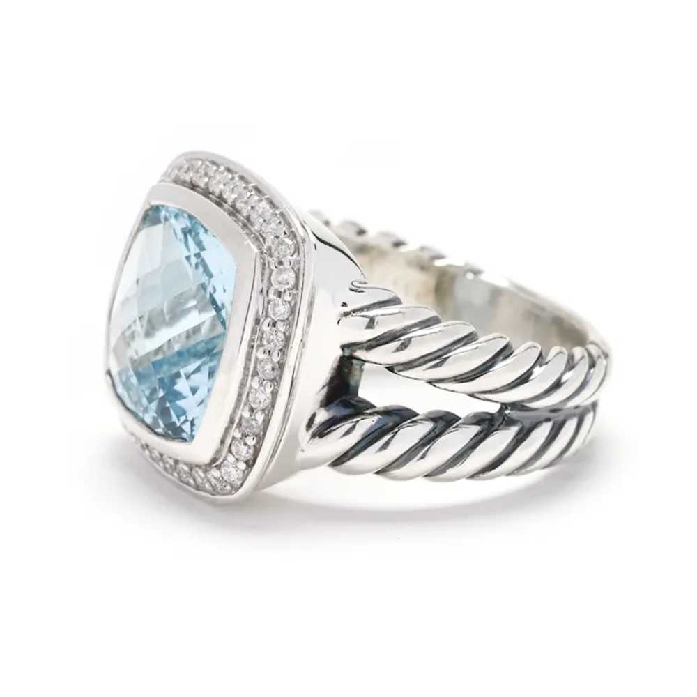 David Yurman 6.17ctw Blue Topaz and Diamond Ring,… - image 4