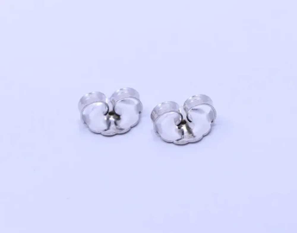 18K White Gold Emerald Diamonds Stud Earring - image 8