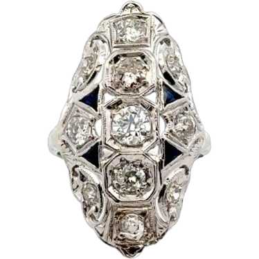 Art Deco Old European Cut Diamond 14 Karat White … - image 1