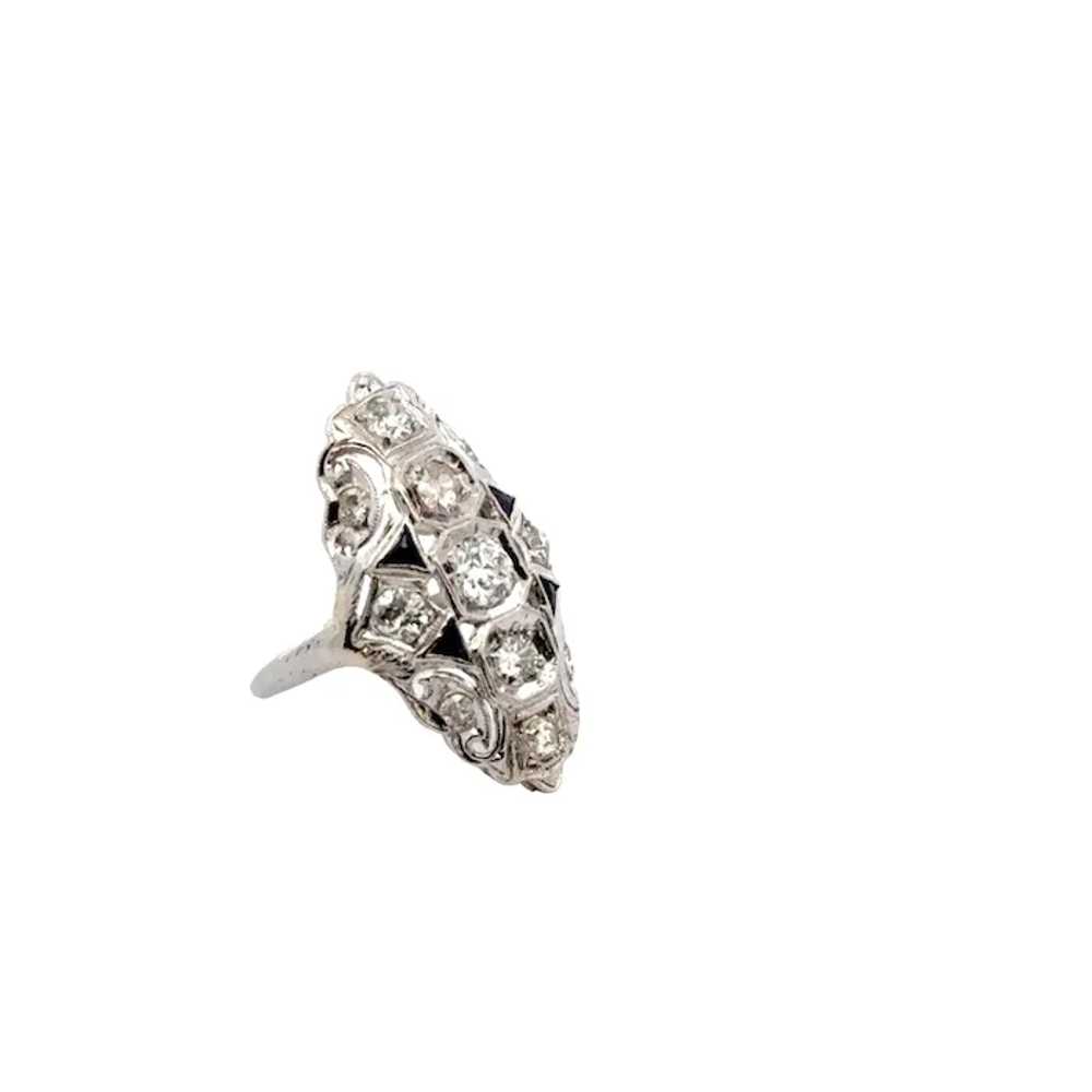 Art Deco Old European Cut Diamond 14 Karat White … - image 4