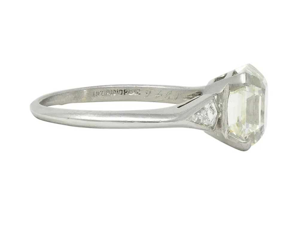 Mid-Century 3.62 CTW Asscher Cut Diamond Platinum… - image 4
