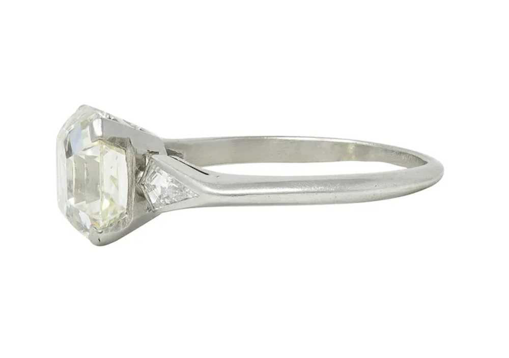 Mid-Century 3.62 CTW Asscher Cut Diamond Platinum… - image 6