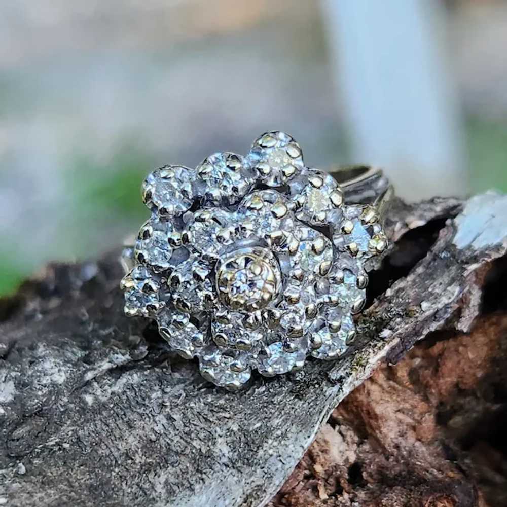 Vintage Cluster 1.1 Carat Round Diamond Cluster 1… - image 11