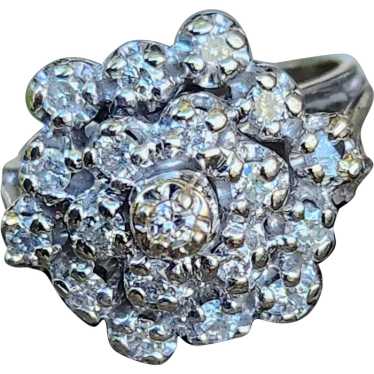 Vintage Cluster 1.1 Carat Round Diamond Cluster 1… - image 1