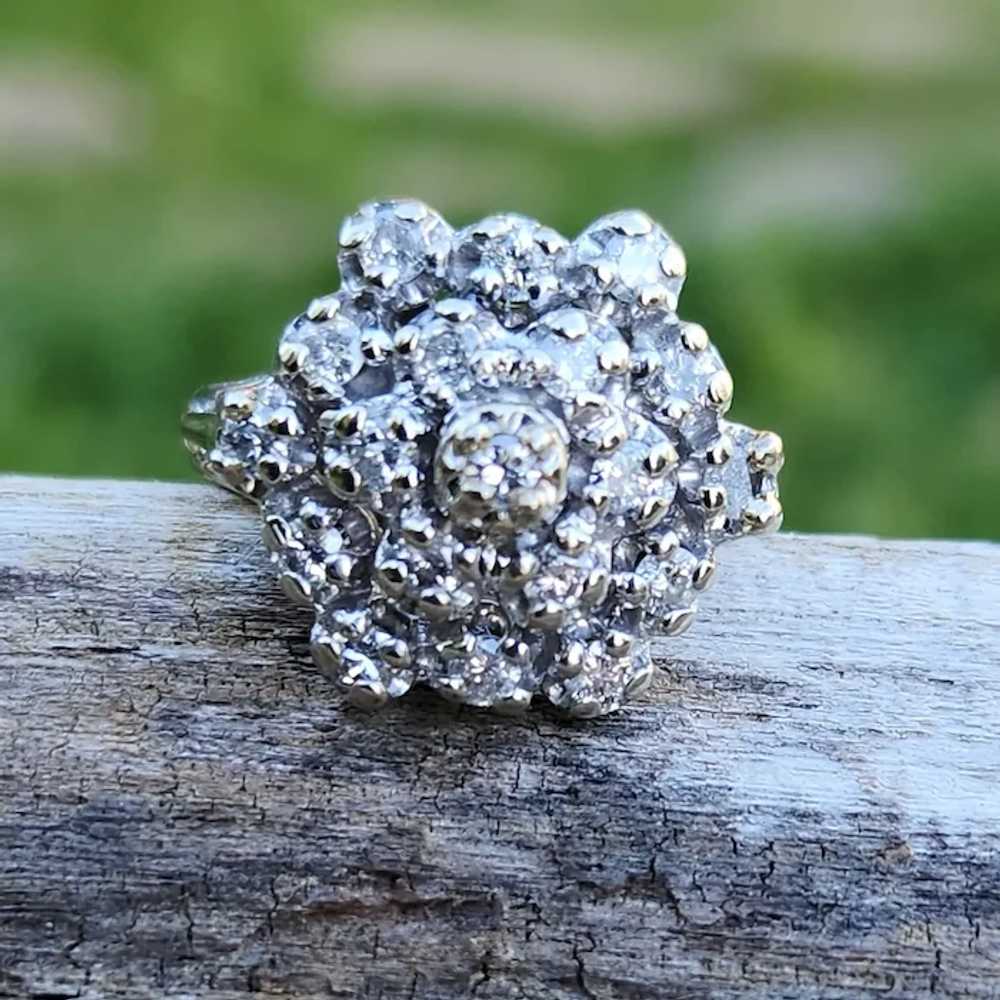 Vintage Cluster 1.1 Carat Round Diamond Cluster 1… - image 3