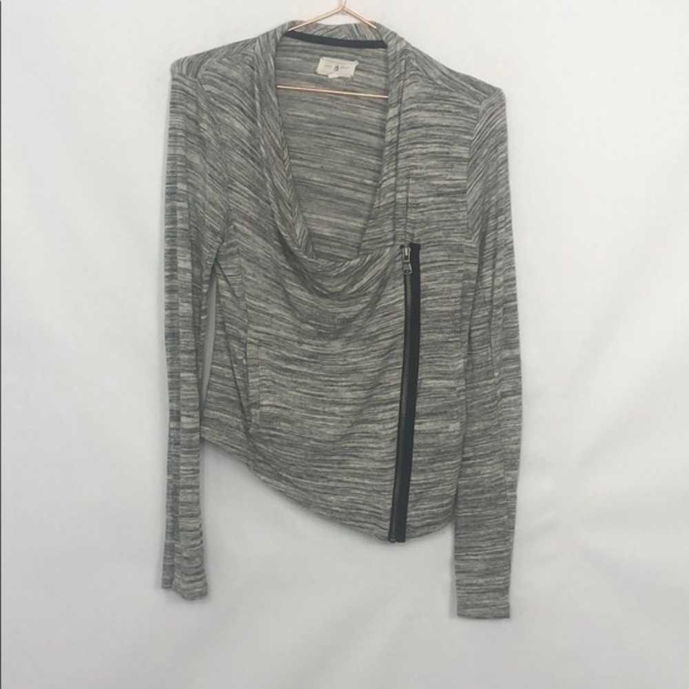 Lou & Grey Motto Zip Front Jacket Gray Like New C… - image 5