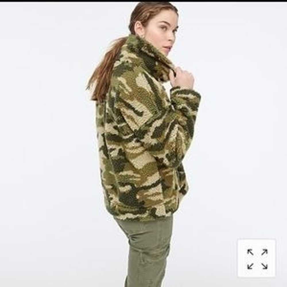 J. CREW VINTAGE FLEECE Green Camo Sherpa Pullover… - image 9