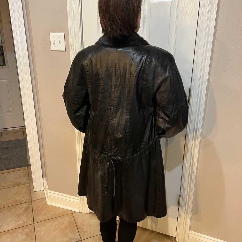 Leather Real & Faux Fur Coat - image 10