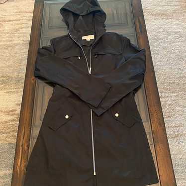 Michael Kors Black Hooded Raincoat