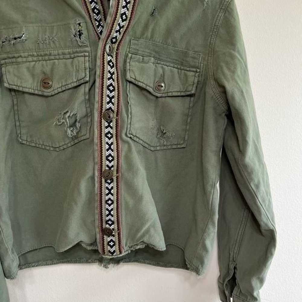 Free People Olive Green Military Distressed Hoode… - image 7
