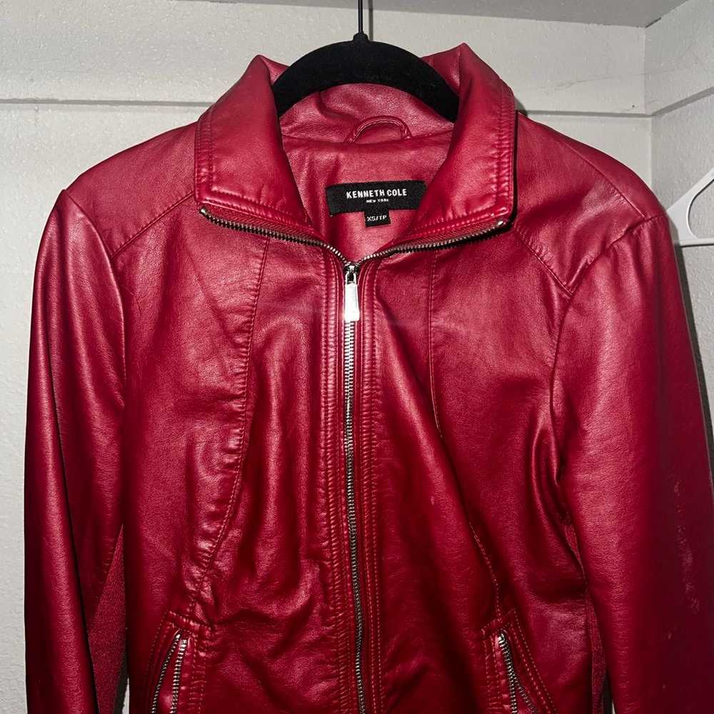 Spicy Red Kenneth Cole Faux Leather Jacket - image 2