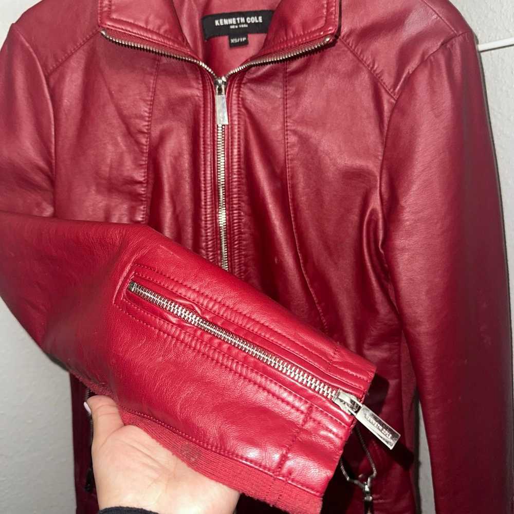 Spicy Red Kenneth Cole Faux Leather Jacket - image 3