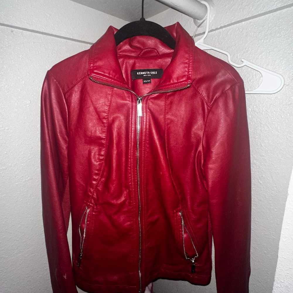 Spicy Red Kenneth Cole Faux Leather Jacket - image 4