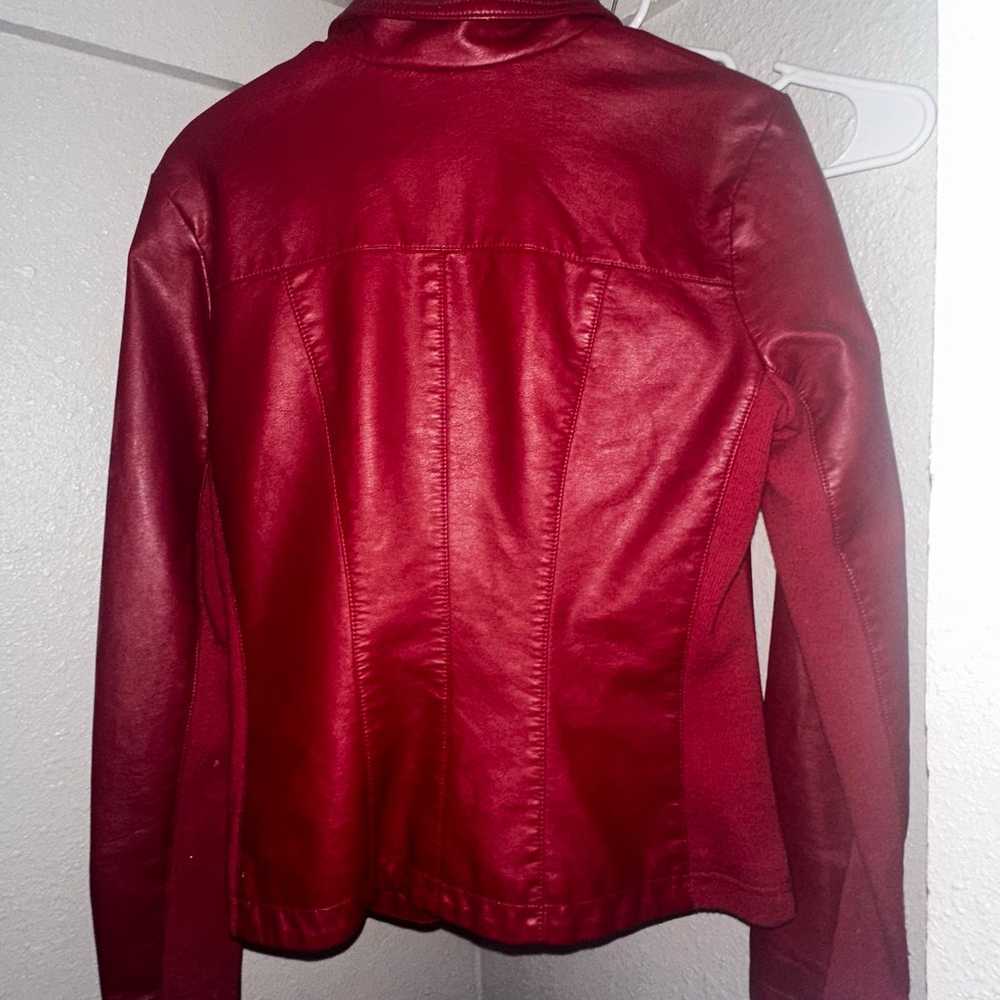 Spicy Red Kenneth Cole Faux Leather Jacket - image 6