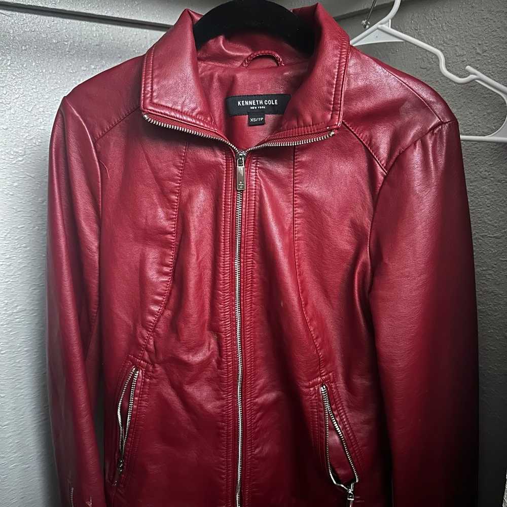 Spicy Red Kenneth Cole Faux Leather Jacket - image 8