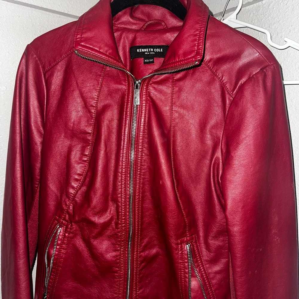 Spicy Red Kenneth Cole Faux Leather Jacket - image 9