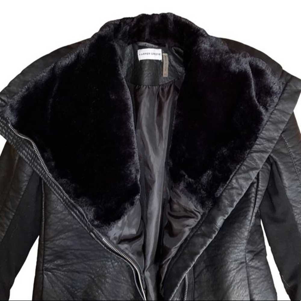 Paneled Faux Shearling / Faux Leather Jacket - Si… - image 2