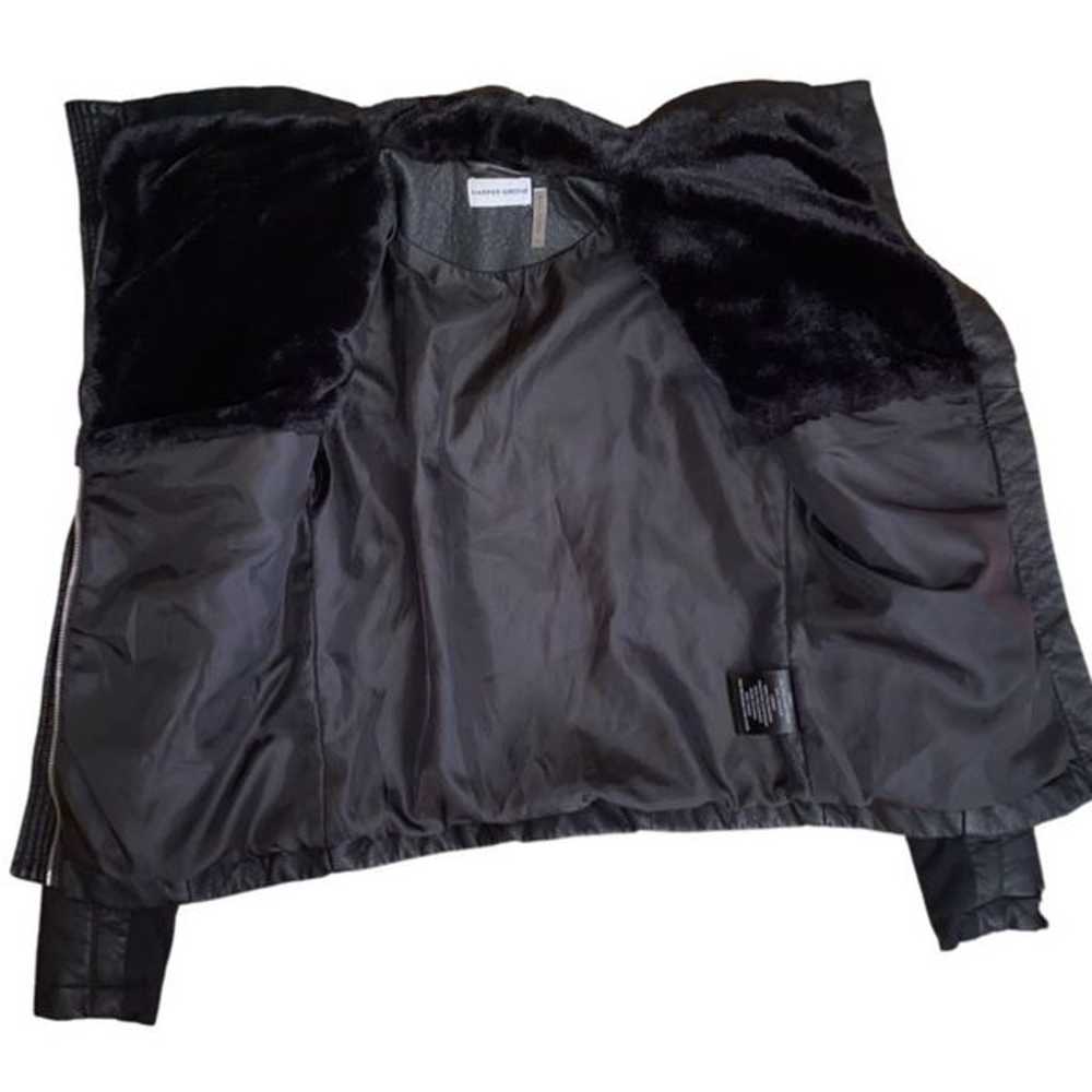 Paneled Faux Shearling / Faux Leather Jacket - Si… - image 3