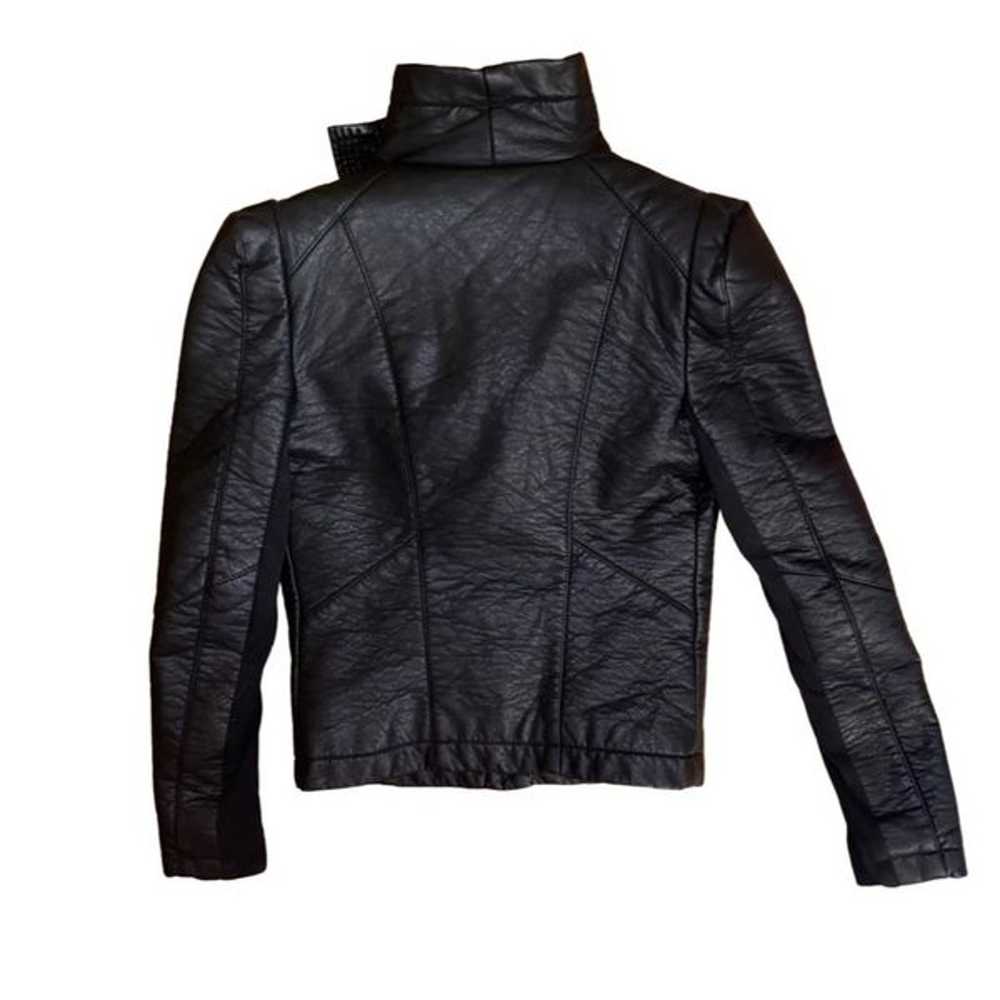 Paneled Faux Shearling / Faux Leather Jacket - Si… - image 5