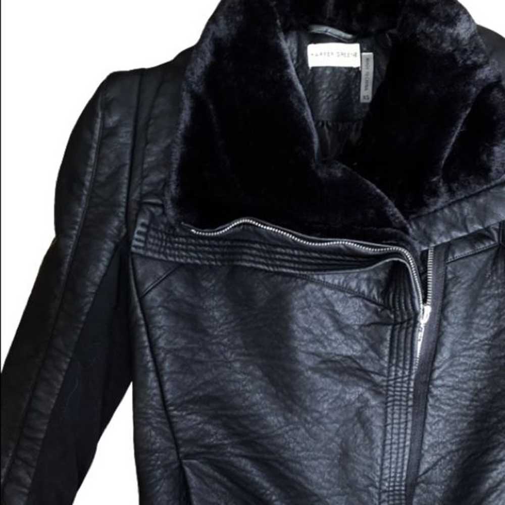 Paneled Faux Shearling / Faux Leather Jacket - Si… - image 8