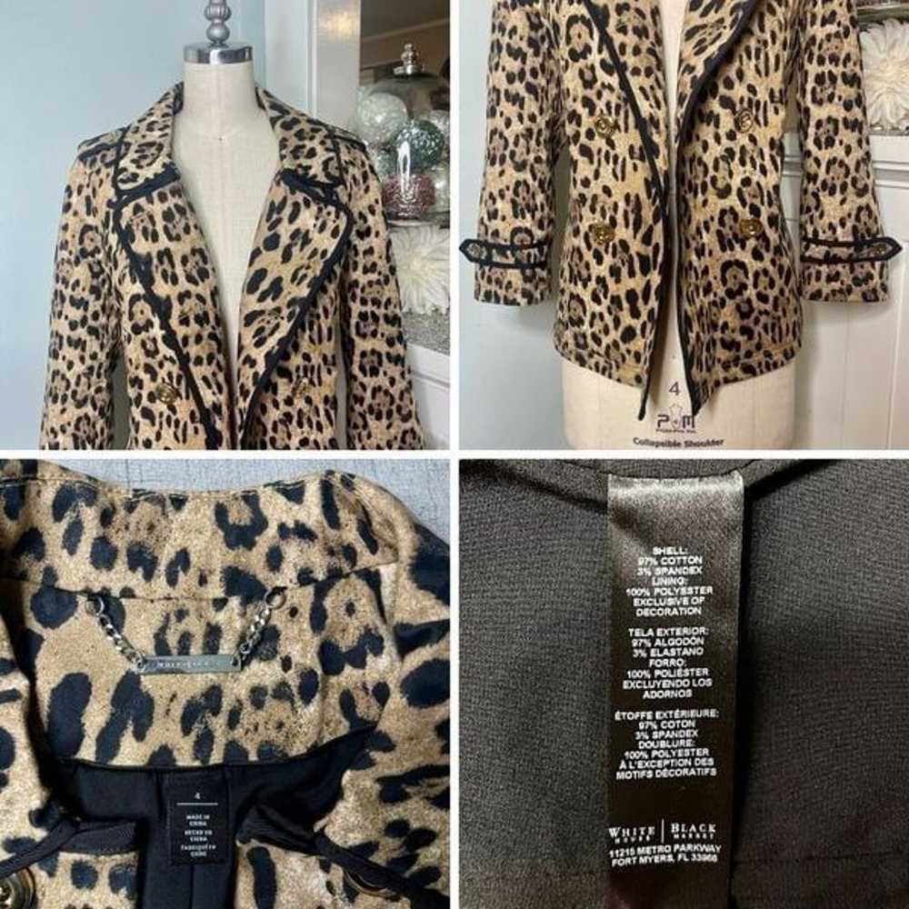White House Black Market Leopard Print Jacket 4 S… - image 11