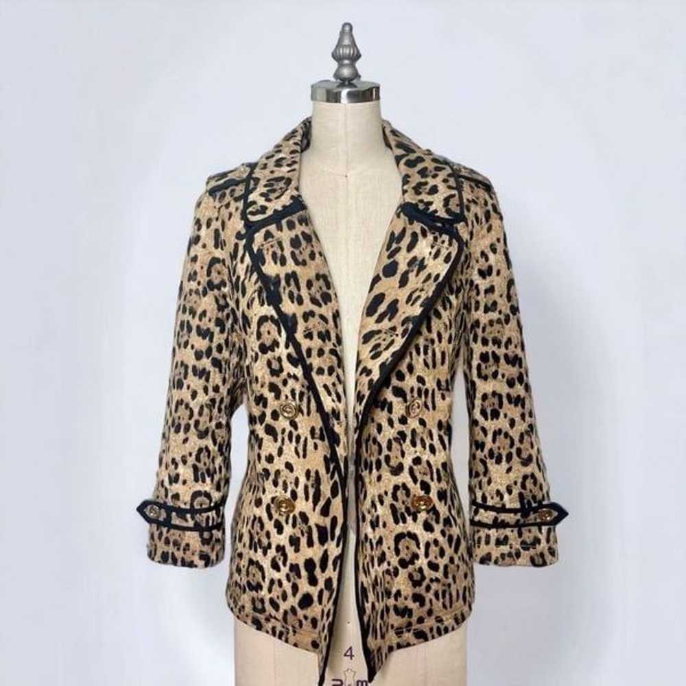 White House Black Market Leopard Print Jacket 4 S… - image 1