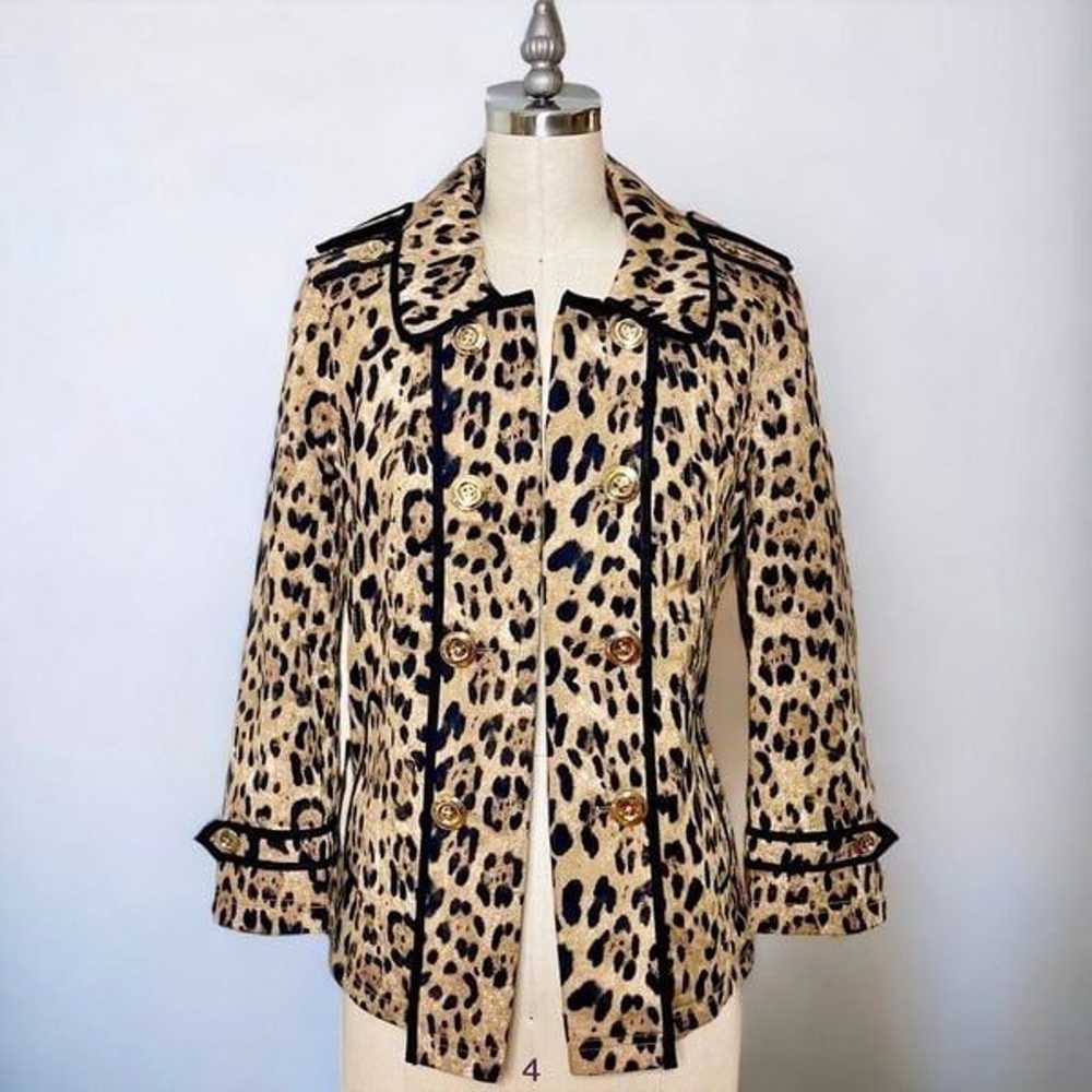 White House Black Market Leopard Print Jacket 4 S… - image 2