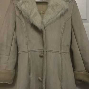White faux fur Afghan coat - image 1