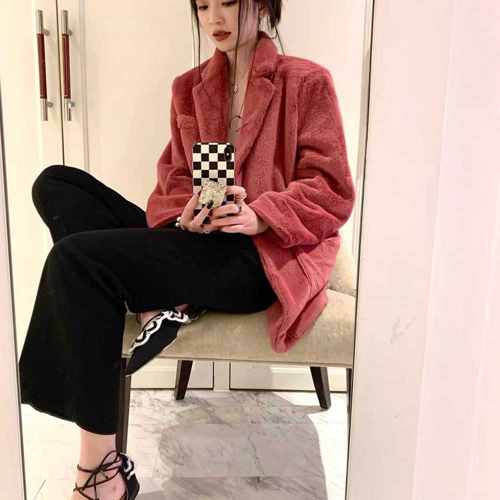 Jacuemus style Korean style lotso pink faux fur p… - image 1