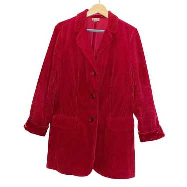 J.Jill Red Holiday Corduroy Blazer Jacket