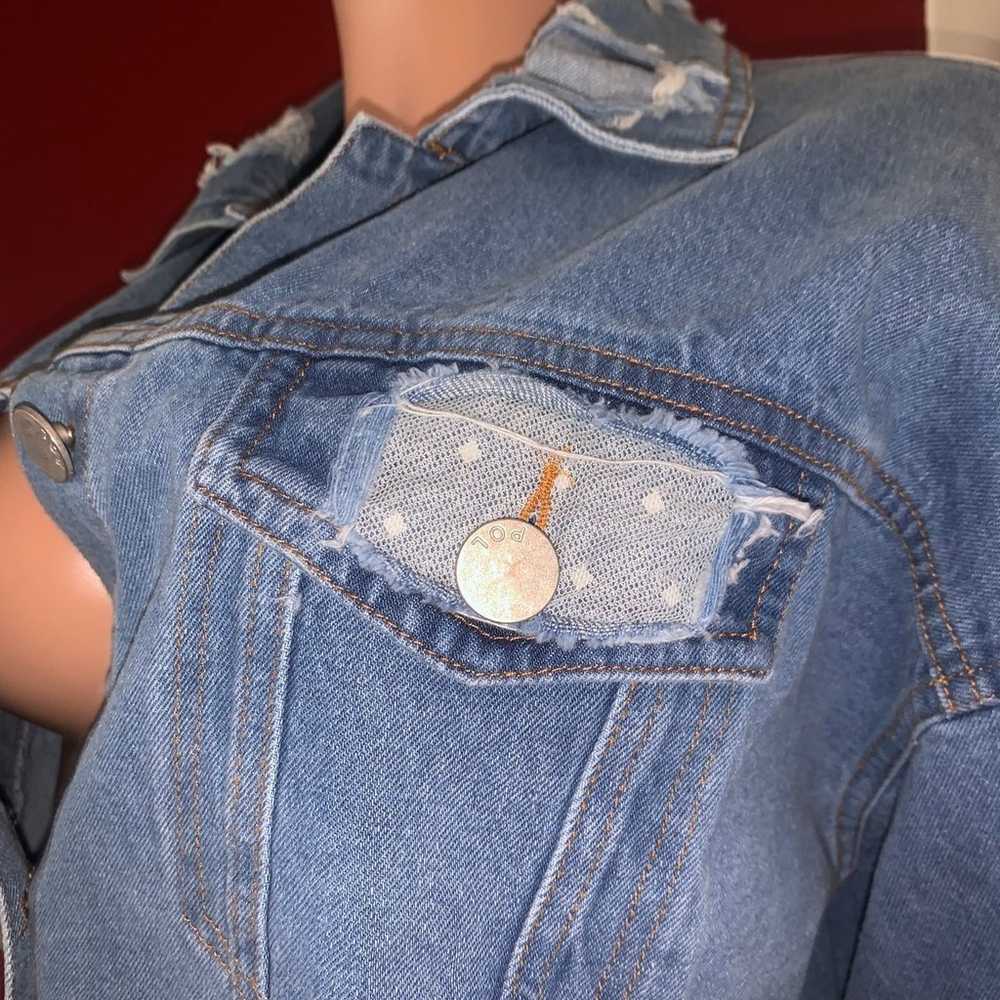 Women’s POL Lace/Distressed Denim Jacket - image 7