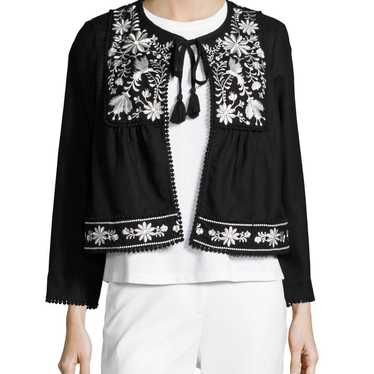 Kate Spade Floral Embroidered Pompom Jacket small - image 1