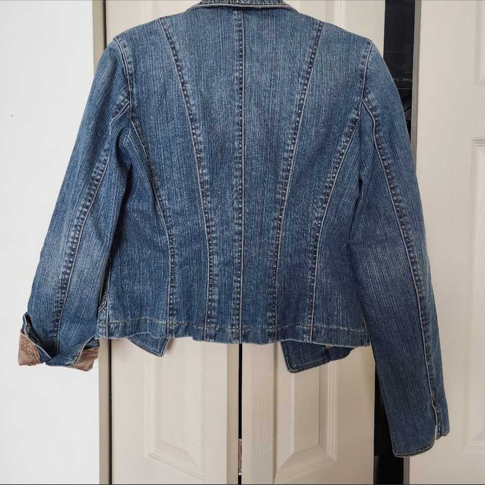 Jean Jacket Elie Tahari Denim silk lined jacket N… - image 2