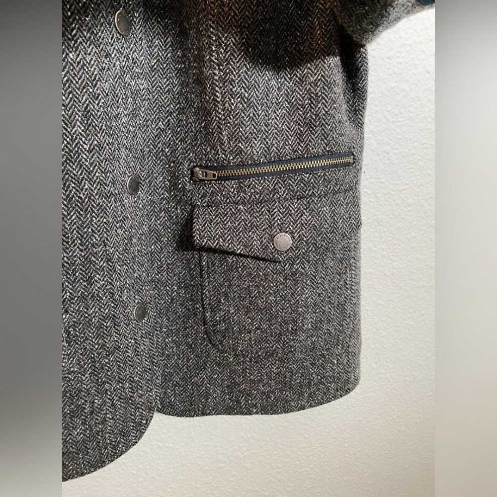 L.L. Bean Stockington Jacket Herringbone Gray vir… - image 5