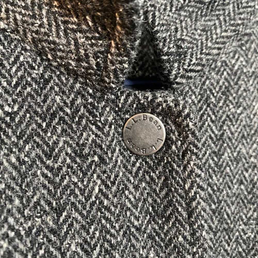 L.L. Bean Stockington Jacket Herringbone Gray vir… - image 9