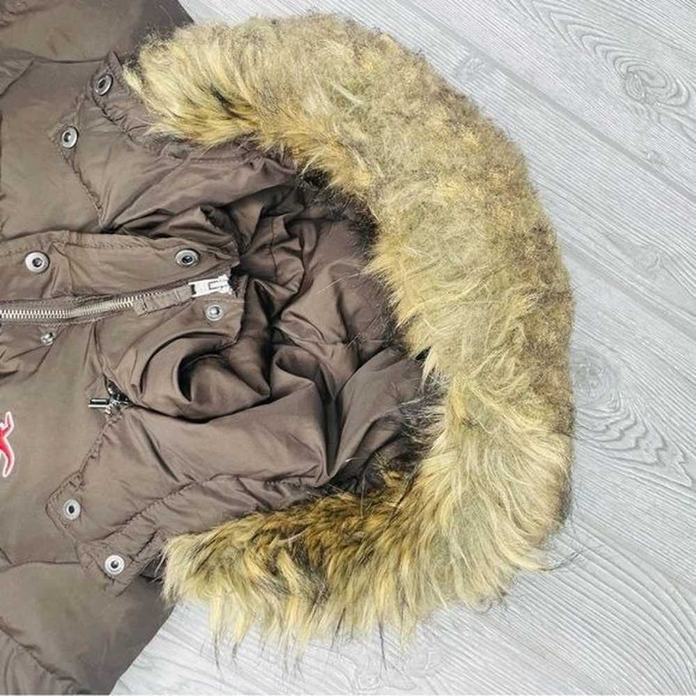 Hollister brown down removable faux fur hooded co… - image 6