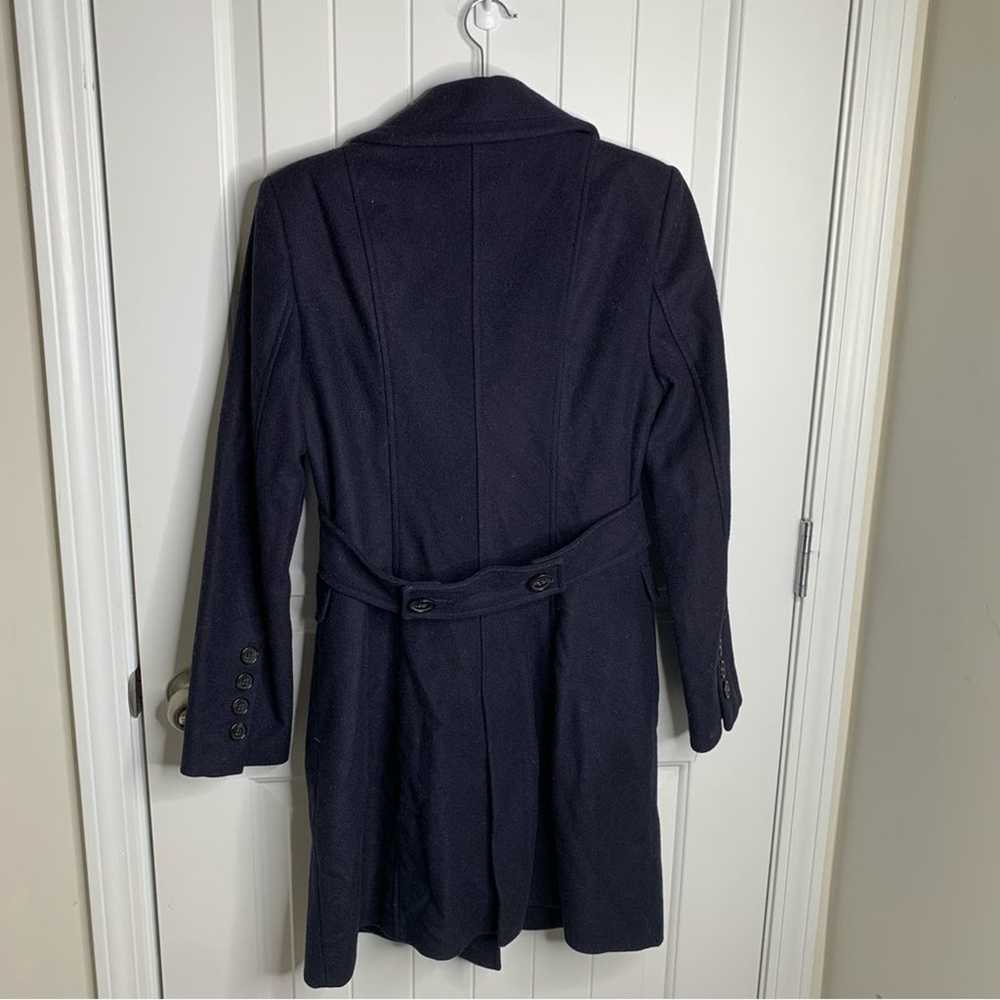 Zara blue wool blend double breasted trench coat … - image 2