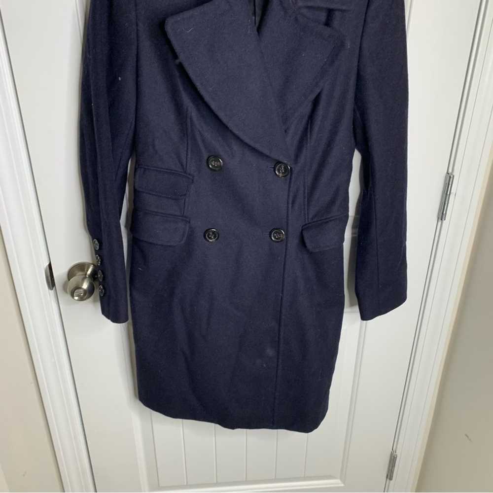 Zara blue wool blend double breasted trench coat … - image 3