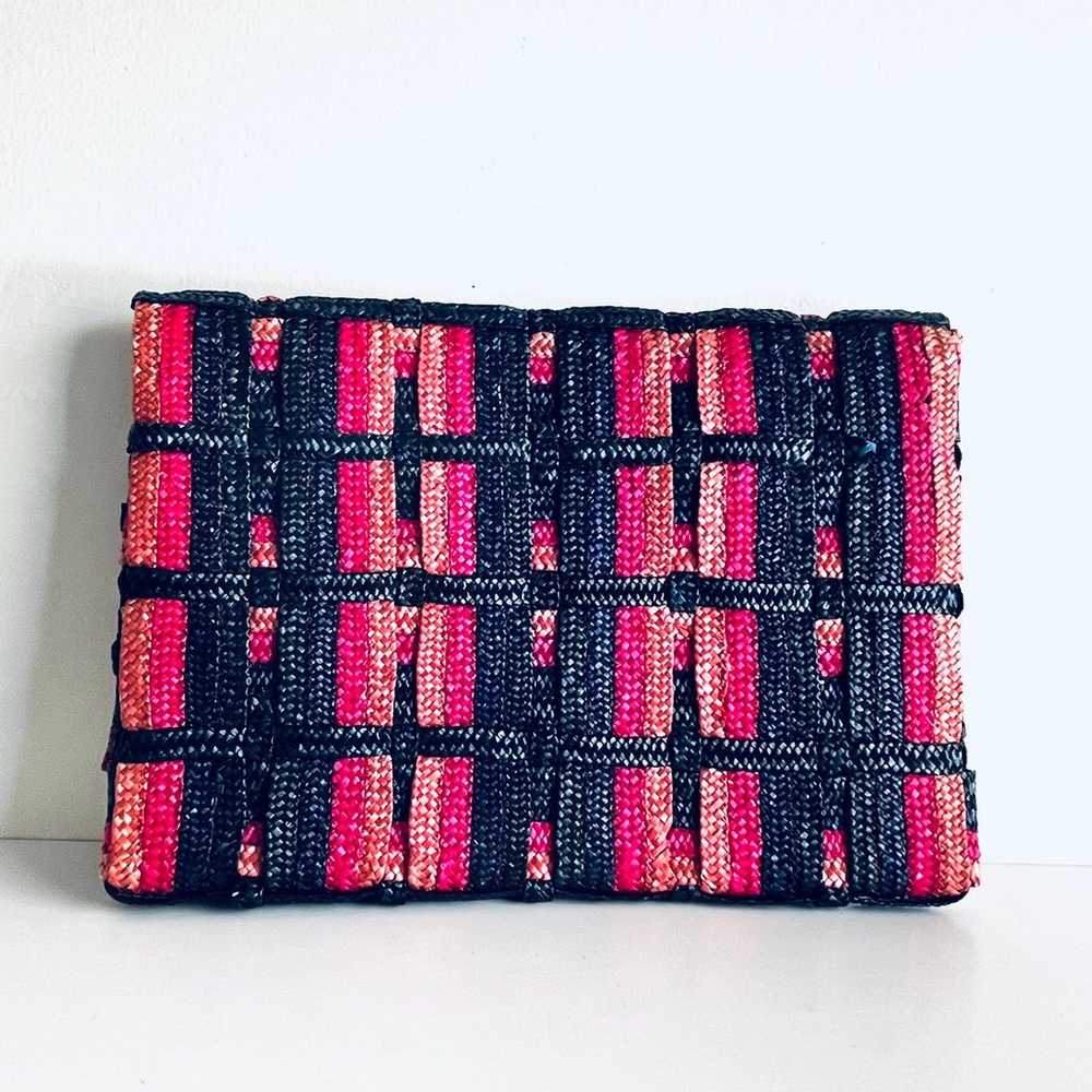 80s Large Wicker Clutch Purse made in Italy - image 5