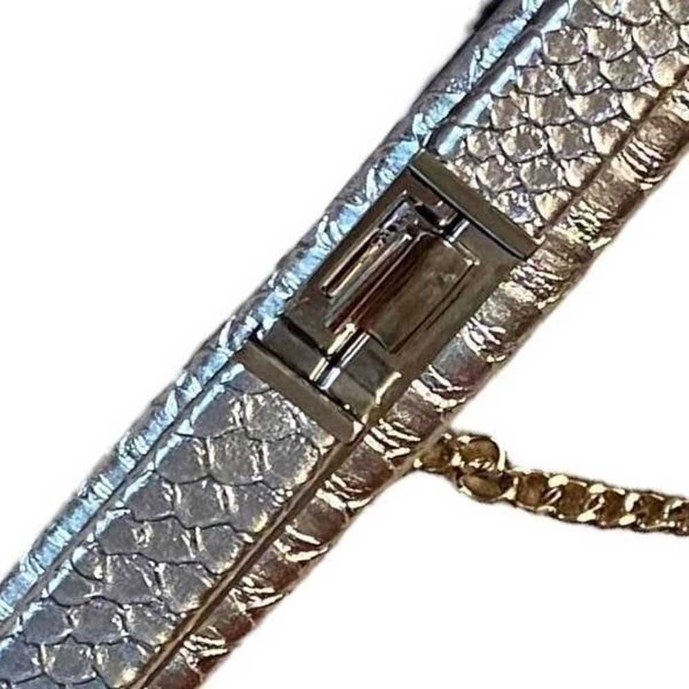 Vintage Metallic Silver Clutch | Handbag | Evenin… - image 12