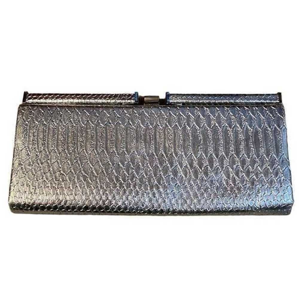 Vintage Metallic Silver Clutch | Handbag | Evenin… - image 2