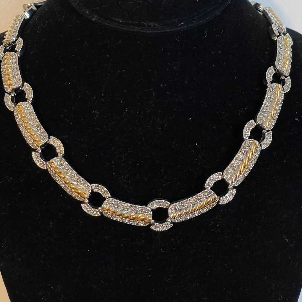 Stylish Vintage Silver & Gold Plated Collar Chunk… - image 2