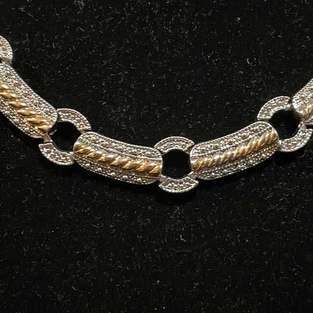 Stylish Vintage Silver & Gold Plated Collar Chunk… - image 5