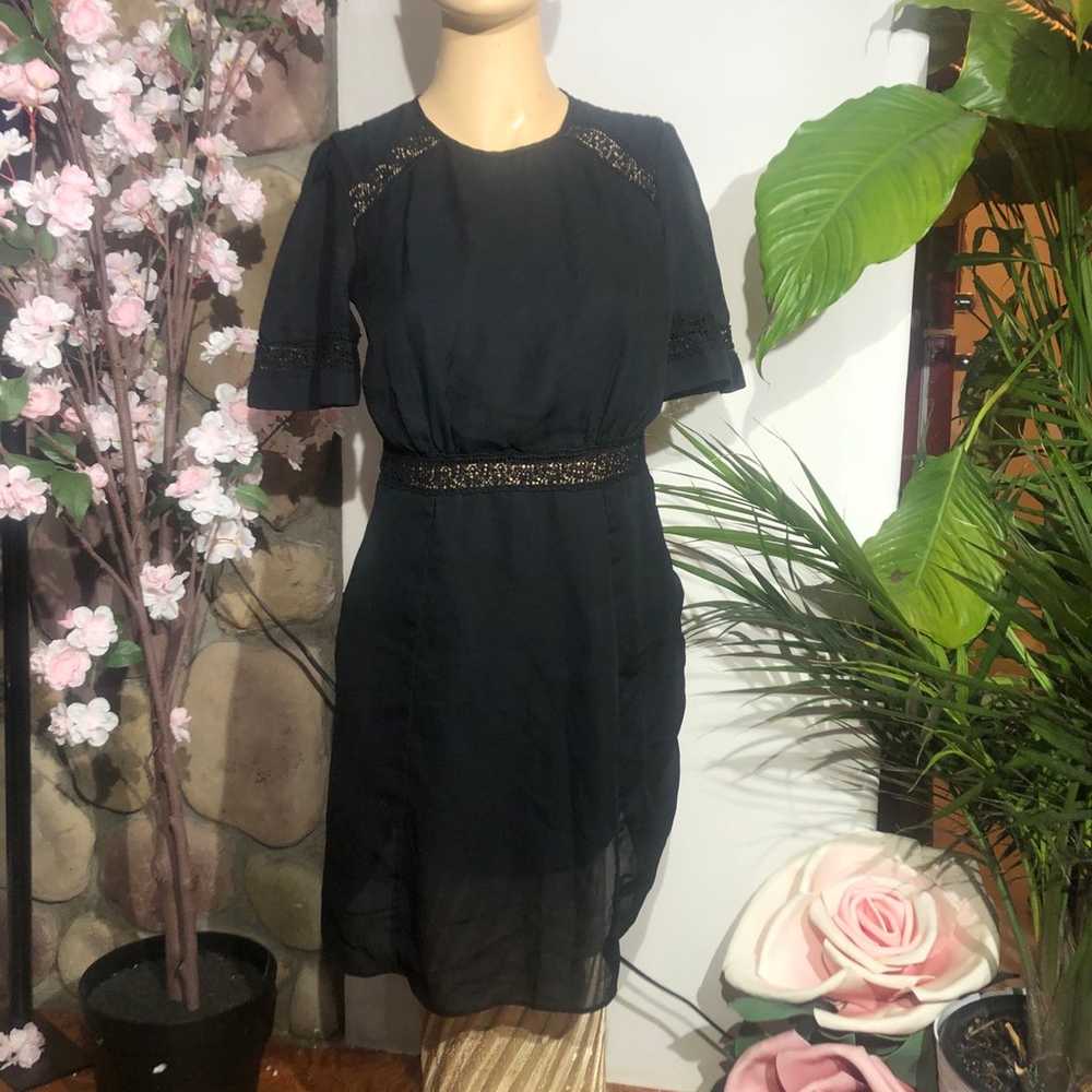 asos black short sleeve spring dress - image 2